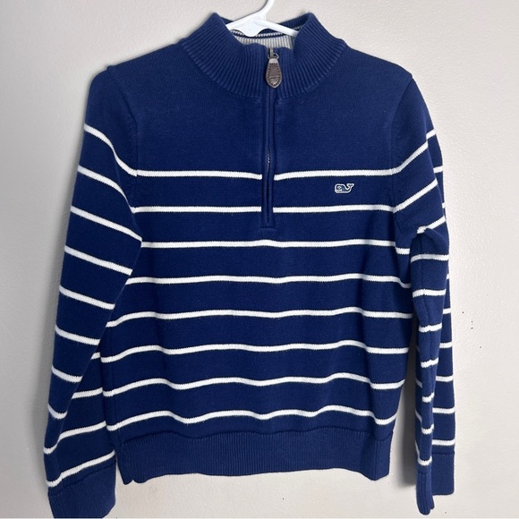 Vineyard Vines Blue and White Zip Up Sweater - Picture 1 of 4